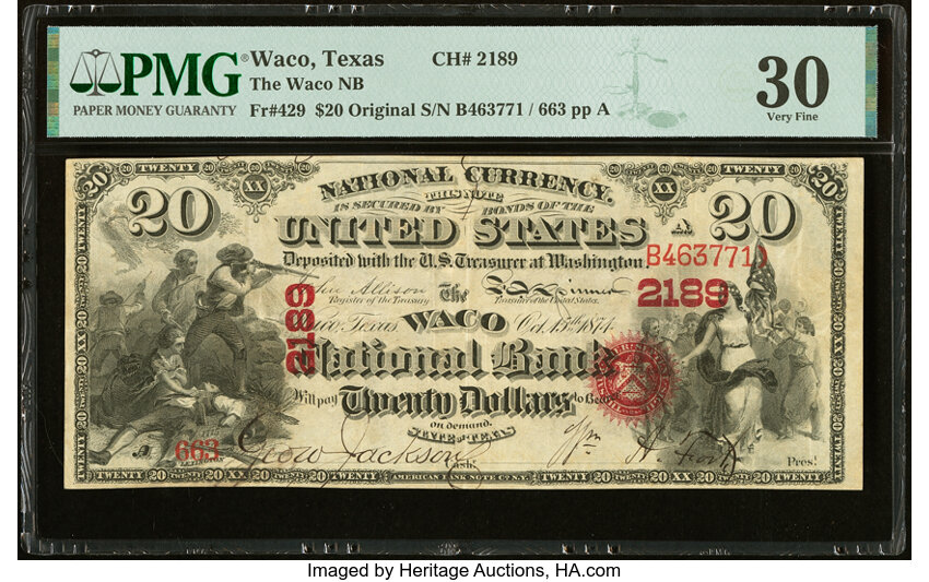 Original $20  1st Charter Period, Seal With Rays (Fr. 429) thumbnail 2