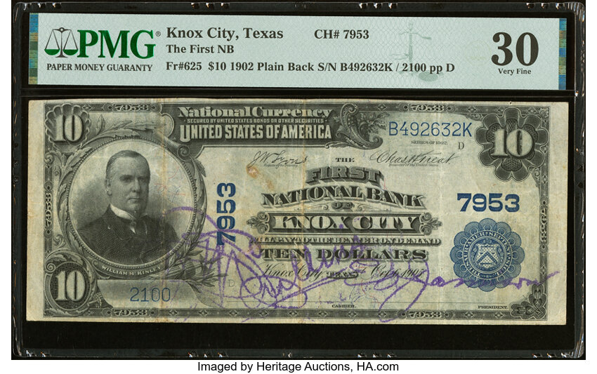 1902 $10  3rd Charter Period, 3rd Issue, Plain Back (Fr. 625) thumbnail 4