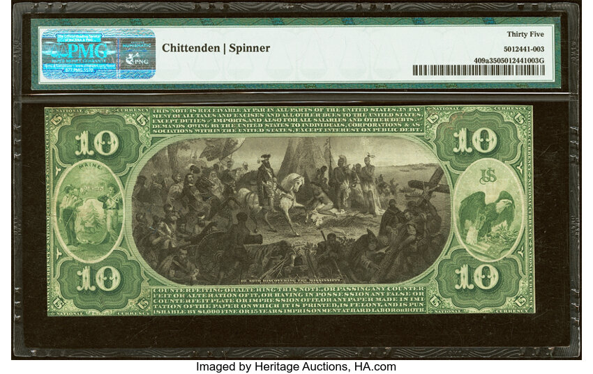 Original $10  1st Charter Period, Seal With Rays (Fr. 409a) thumbnail 3