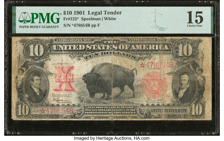 1901 $10  Star Replacement (Fr. 122*) thumbnail 3