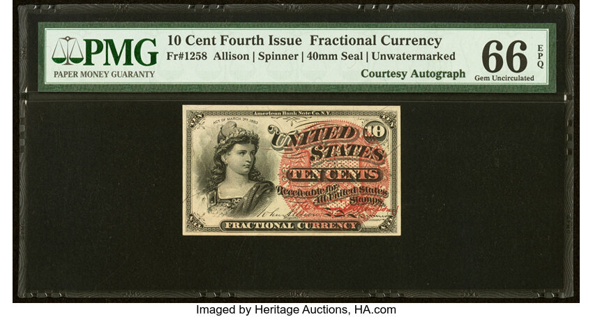  10c Bust of Liberty (Fr. 1258) thumbnail 2