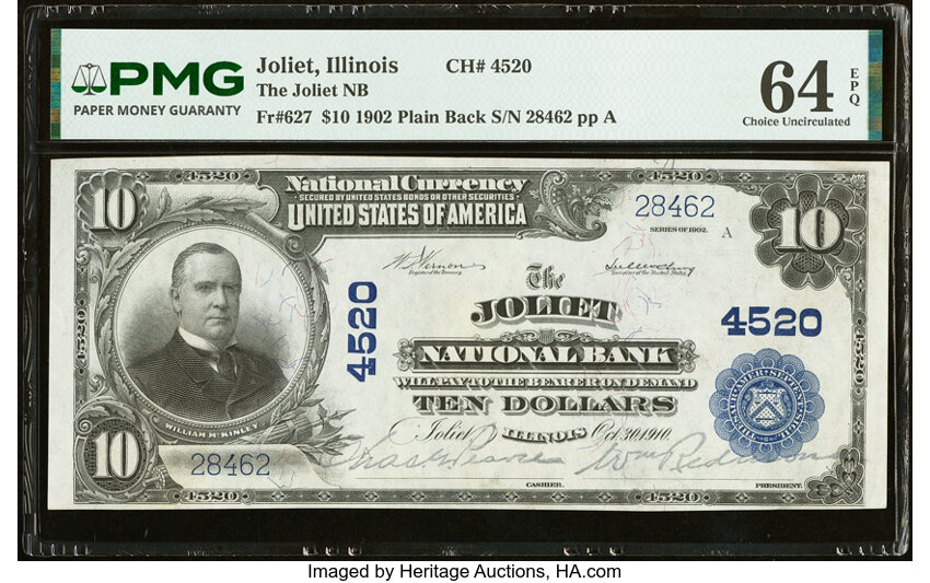 1902 $10  3rd Charter Period, 3rd Issue, Plain Back (Fr. 627) thumbnail 10