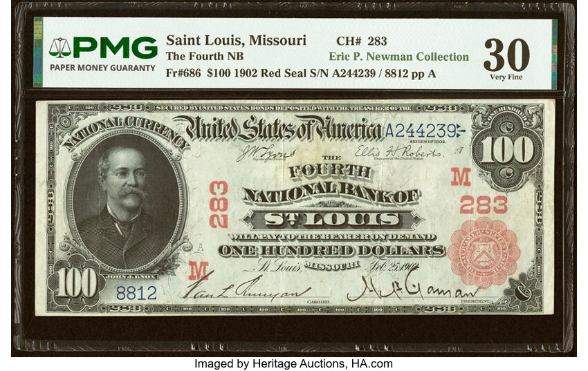 1902 $100  3rd Charter Period, 1st Issue, Red Seal (Fr. 686) thumbnail 2