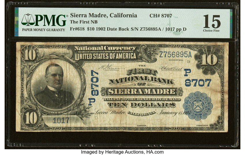 1902 $10  3rd Charter Period, 2nd Issue, Date Back (Fr. 618) thumbnail 13