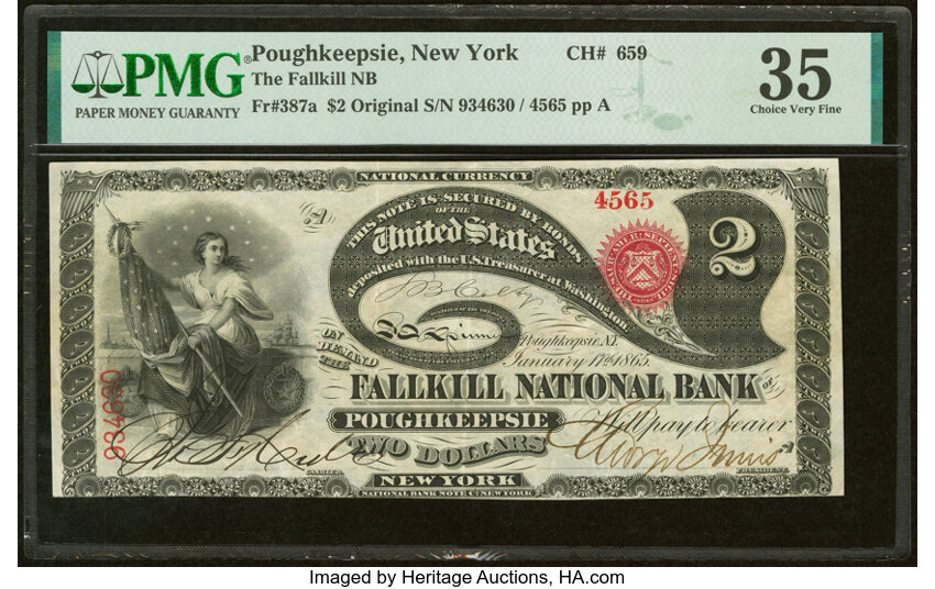 Original $2  1st Charter Period, Seal With Rays (Fr. 387a) thumbnail 8