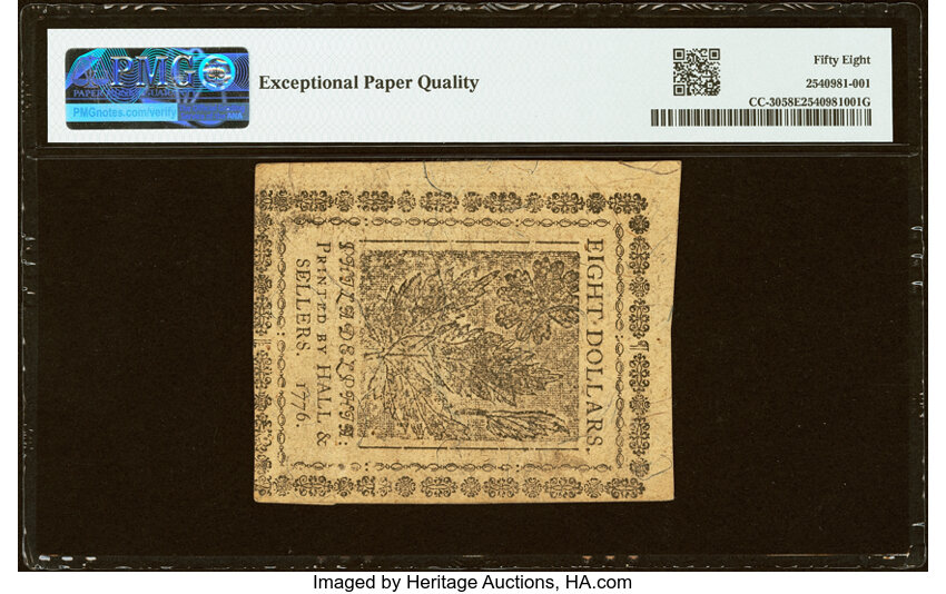 Feb 17, 1776 $8  Continental Congress (Fr. CC30) thumbnail 7