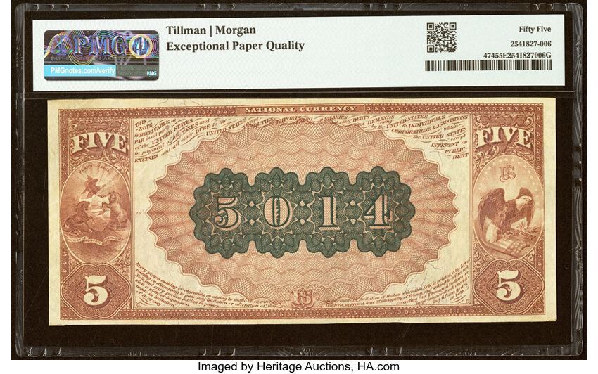 1882 $5  2nd Charter Period, 1st Issue, Brown Back (Fr. 474) thumbnail 18