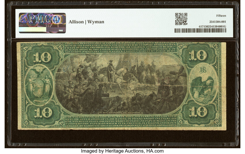 1875 $10  1st Charter Period, Scalloped Seal (Fr. 417) thumbnail 4