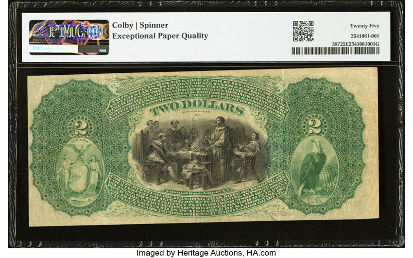 Original $2  1st Charter Period, Seal With Rays (Fr. 387) thumbnail 9
