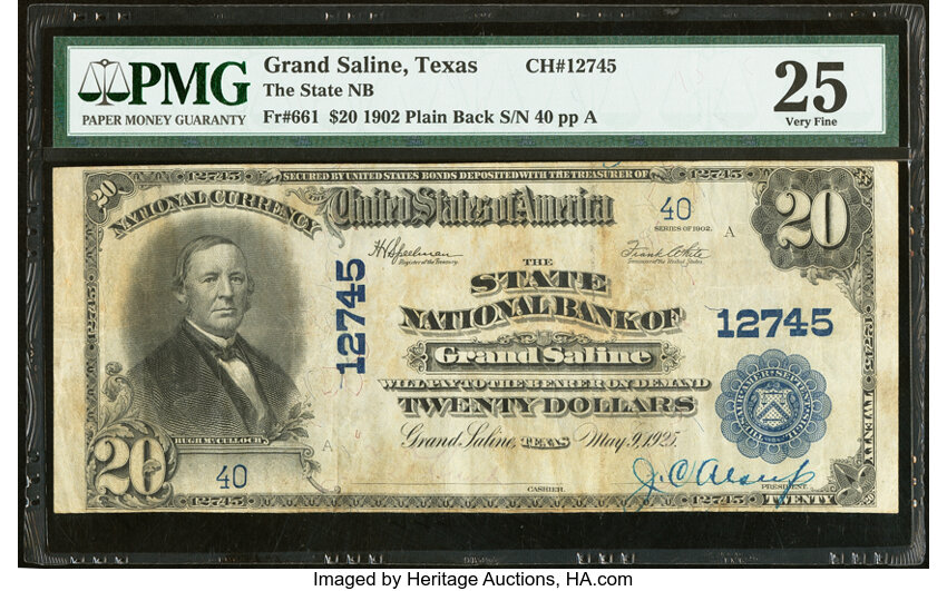 1902 $20  3rd Charter Period, 3rd Issue, Plain Back (Fr. 661) thumbnail 6