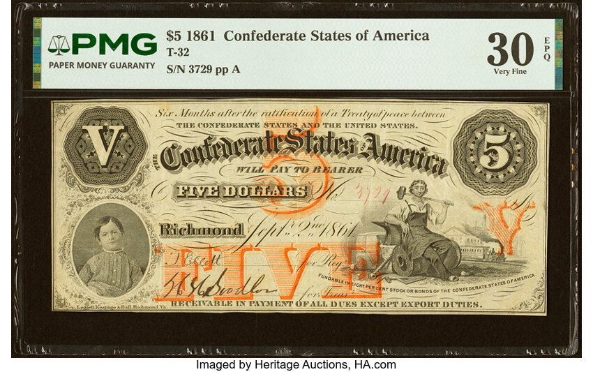 1861 $5  September 2, 1861 (Fr. T32) thumbnail 3
