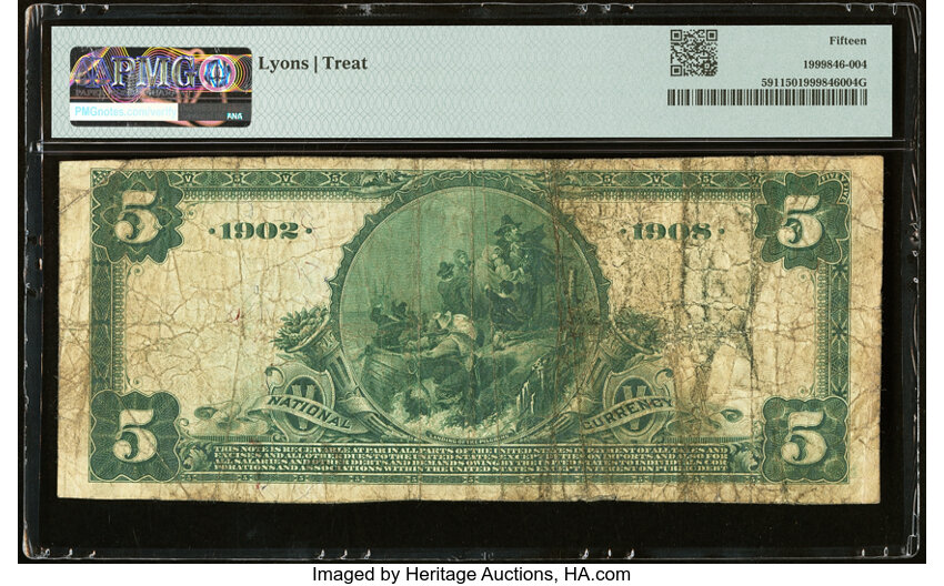 1902 $5  3rd Charter Period, 2nd Issue, Date Back (Fr. 591) thumbnail 7