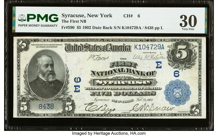 1902 $5  3rd Charter Period, 2nd Issue, Date Back (Fr. 590) thumbnail 5