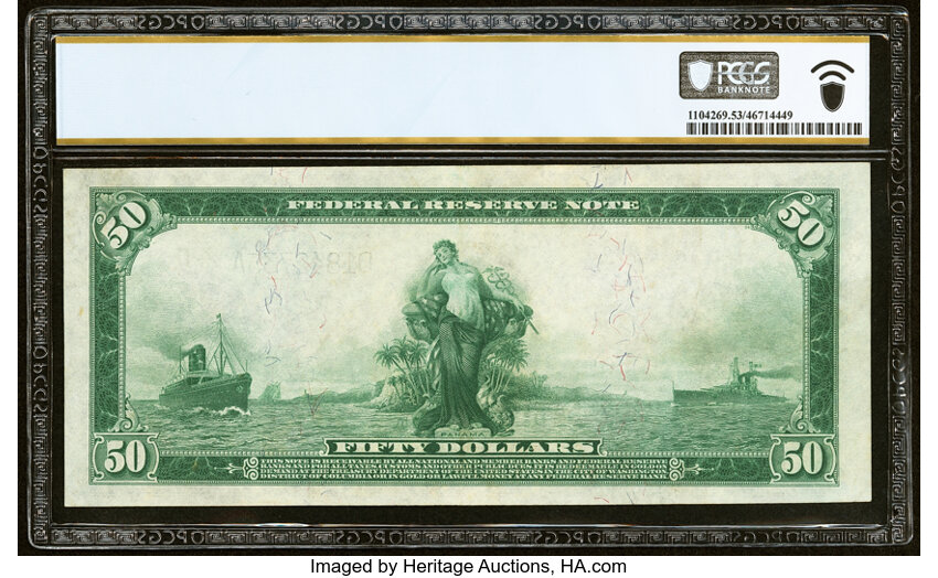 1914 $50  Blue Seal, Cleveland (Fr. 1037) thumbnail 6