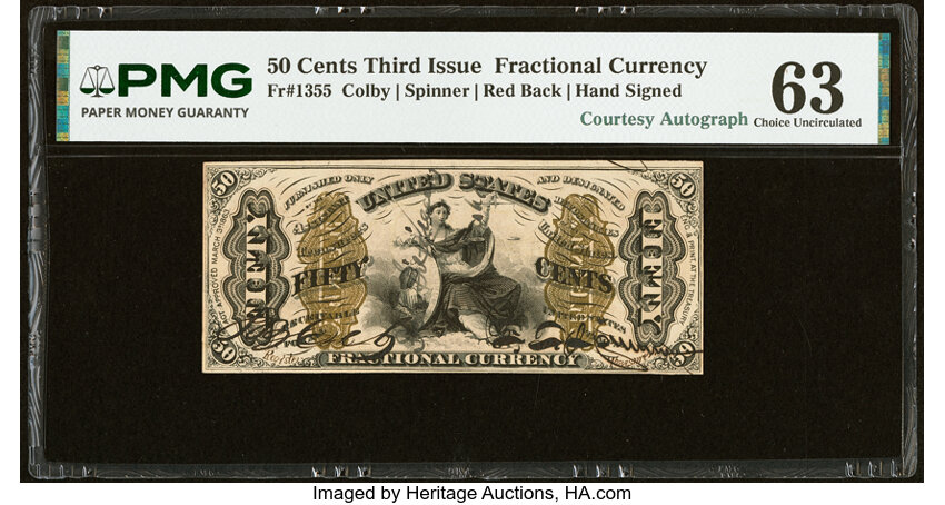  50c Seated Figure of Justice (Fr. 1355) thumbnail 5