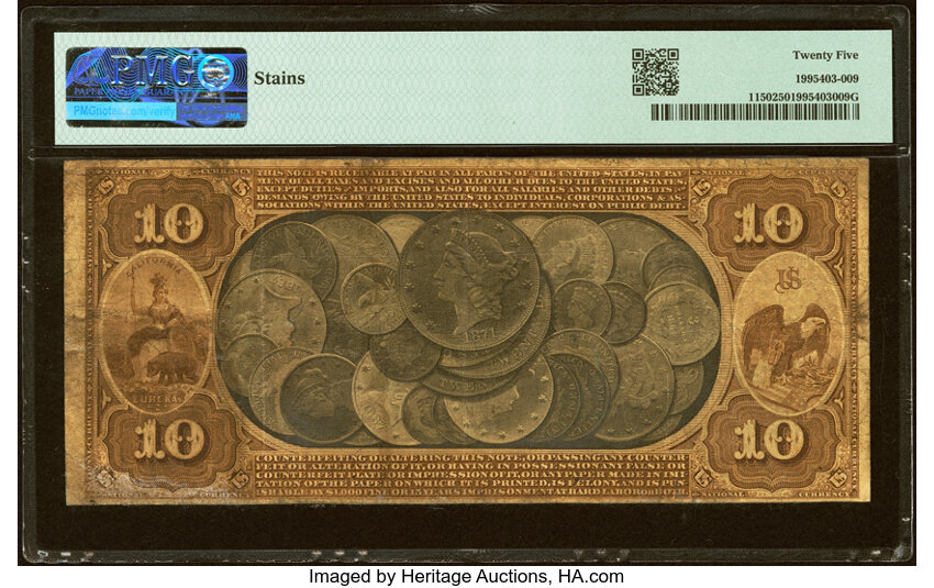 1875 $10  Petaluma (Fr. 1150) thumbnail 3