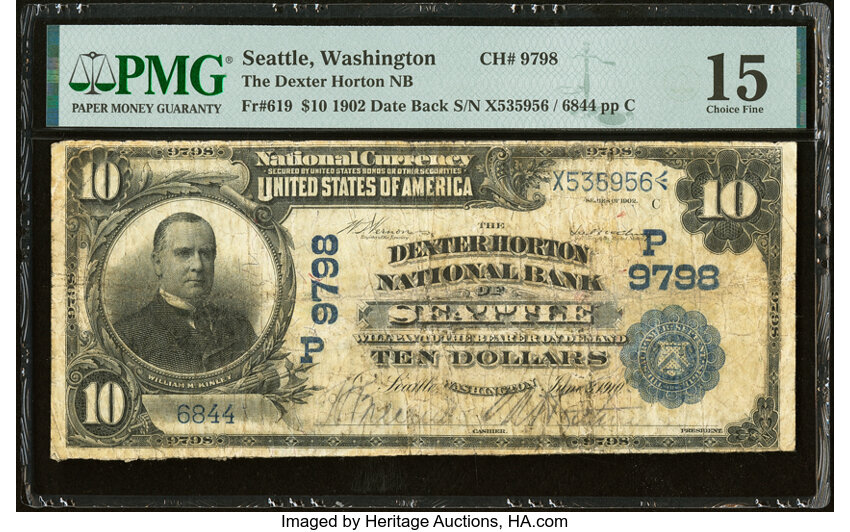 1902 $10  3rd Charter Period, 2nd Issue, Date Back (Fr. 619) thumbnail 3