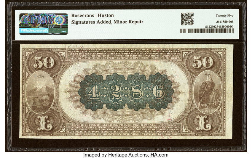 1882 $50  2nd Charter Period, 1st Issue, Brown Back (Fr. 512) thumbnail 4