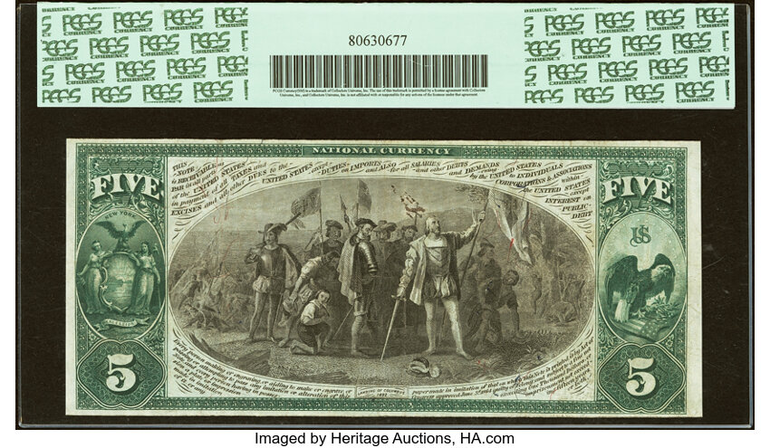 1875 $5  1st Charter Period, Scalloped Seal (Fr. 405) thumbnail 15