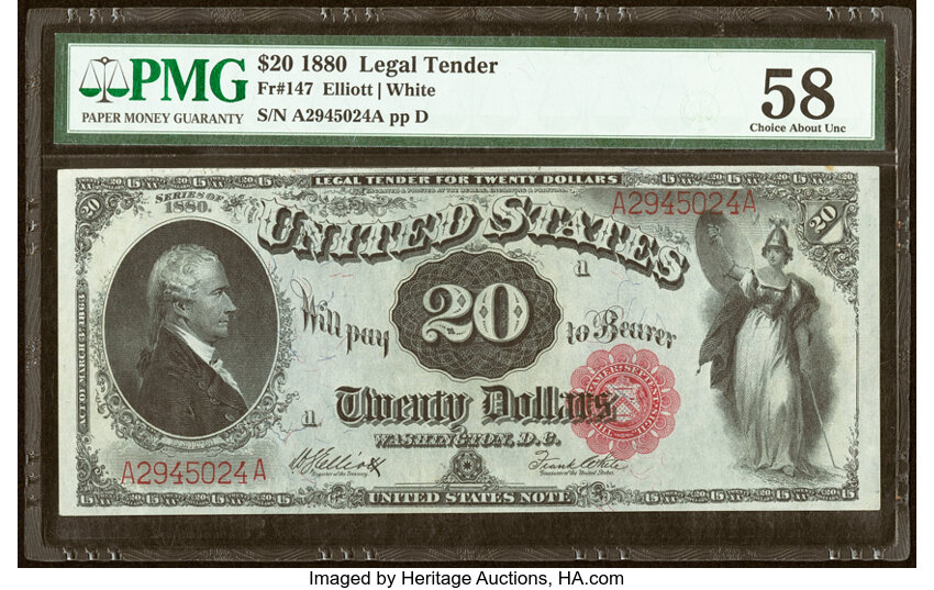 1880 $20  Mule (Fr. 147m) thumbnail 2
