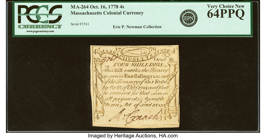Oct 16, 1778 4s Massachussetts (Fr. MA264) thumbnail 2