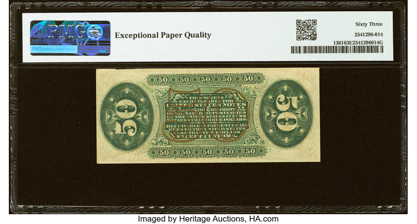  50c Seated Figure of Justice (Fr. 1361) thumbnail 4