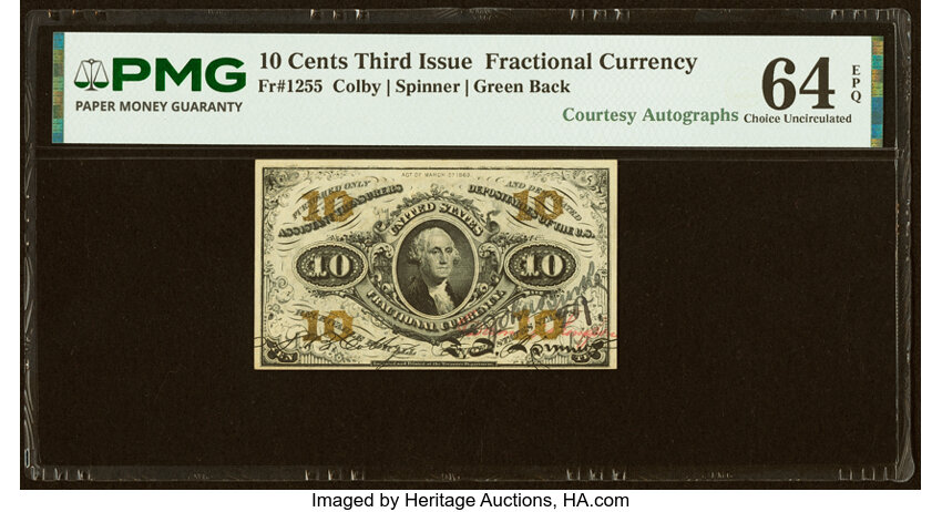  10c Head of George Washington (Fr. 1255) thumbnail 7