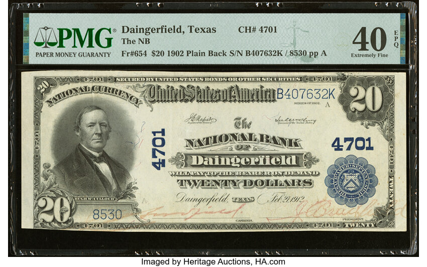 1902 $20  3rd Charter Period, 3rd Issue, Plain Back (Fr. 654) thumbnail 4