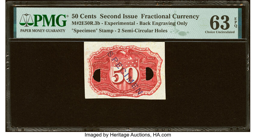  50c Head of George Washington in Bronze Oval Frame (Fr. 1316) thumbnail 6