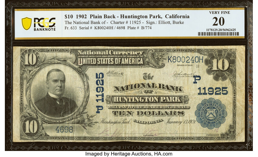 1902 $10  3rd Charter Period, 3rd Issue, Plain Back (Fr. 633) thumbnail 14