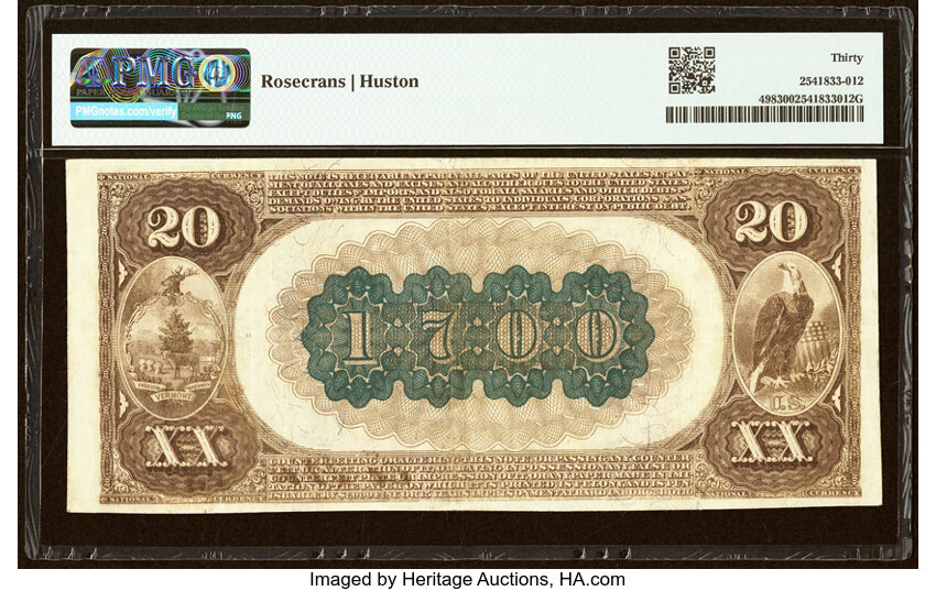 1882 $20  2nd Charter Period, 1st Issue, Brown Back (Fr. 498) thumbnail 14