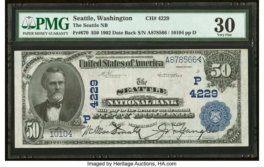 1902 $50  3rd Charter Period, 2nd Issue, Date Back (Fr. 670) thumbnail 3