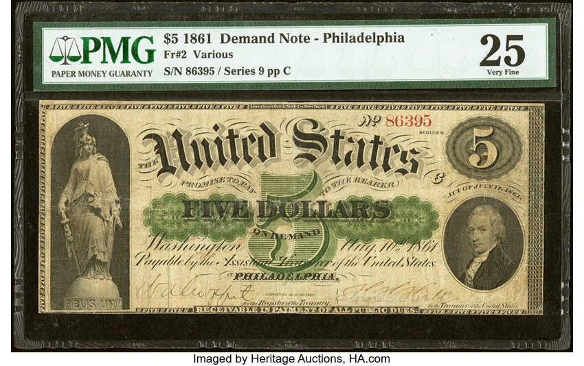 1861 $5  (Fr. 2) thumbnail 4