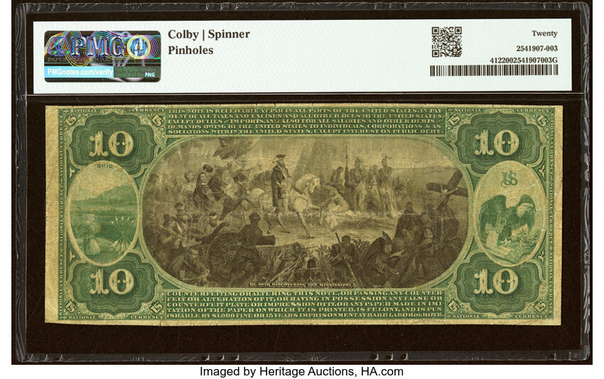 Original $10  1st Charter Period, Seal With Rays (Fr. 412) thumbnail 6