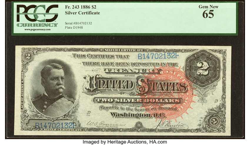 1886 $2  (Fr. 243) thumbnail 2