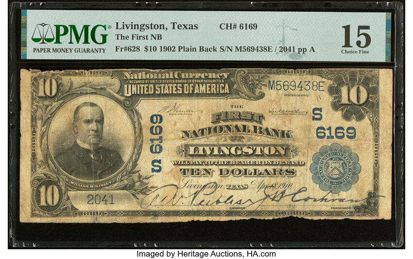 1902 $10  3rd Charter Period, 3rd Issue, Plain Back (Fr. 628) thumbnail 7