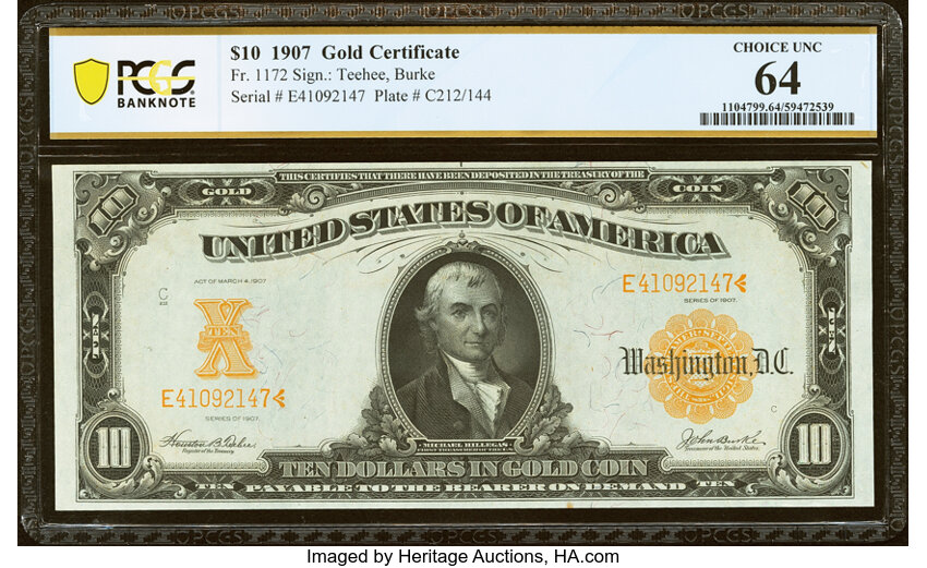 1907 $10  (Fr. 1172) thumbnail 3