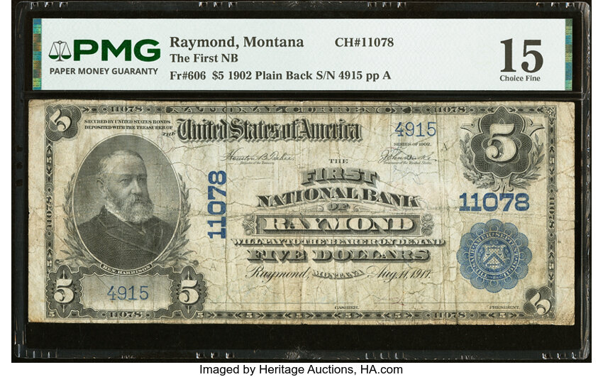 1902 $5  3rd Charter Period, 3rd Issue, Plain Back (Fr. 606) thumbnail 11