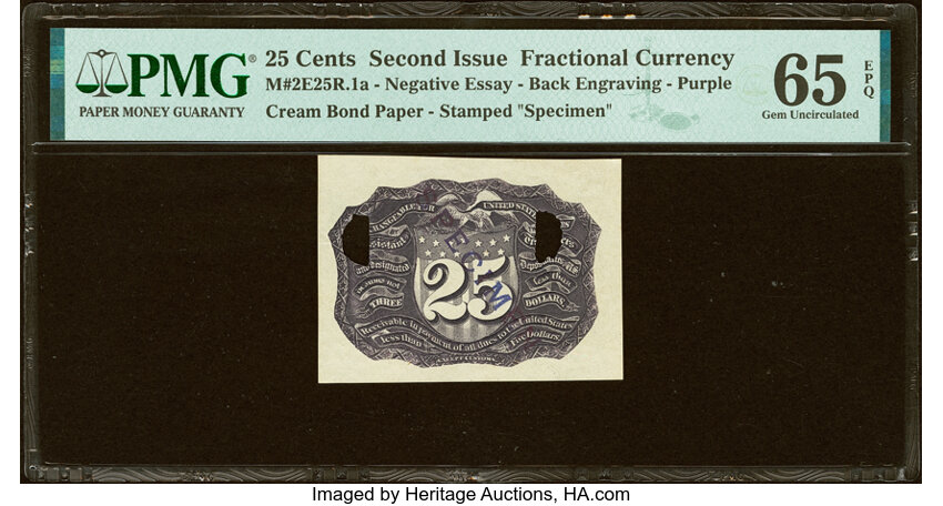  25c Head of George Washington in Bronze Oval Frame (Fr. 1283) thumbnail 10