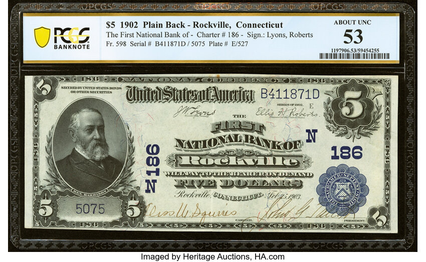 1902 $5  3rd Charter Period, 3rd Issue, Plain Back (Fr. 598) thumbnail 9