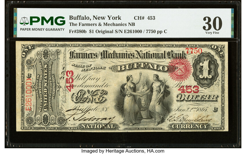 Original $1  1st Charter Period, Seal With Rays (Fr. 380b) thumbnail 5