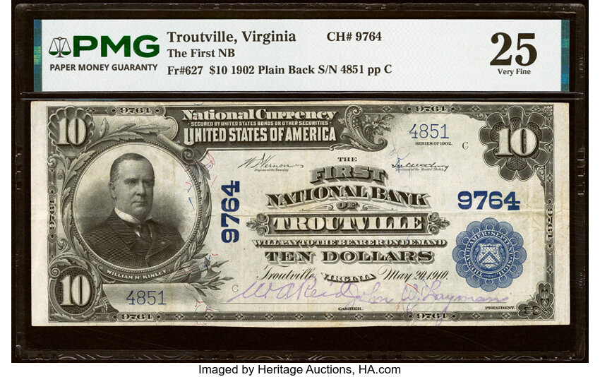1902 $10  3rd Charter Period, 3rd Issue, Plain Back (Fr. 627) thumbnail 4