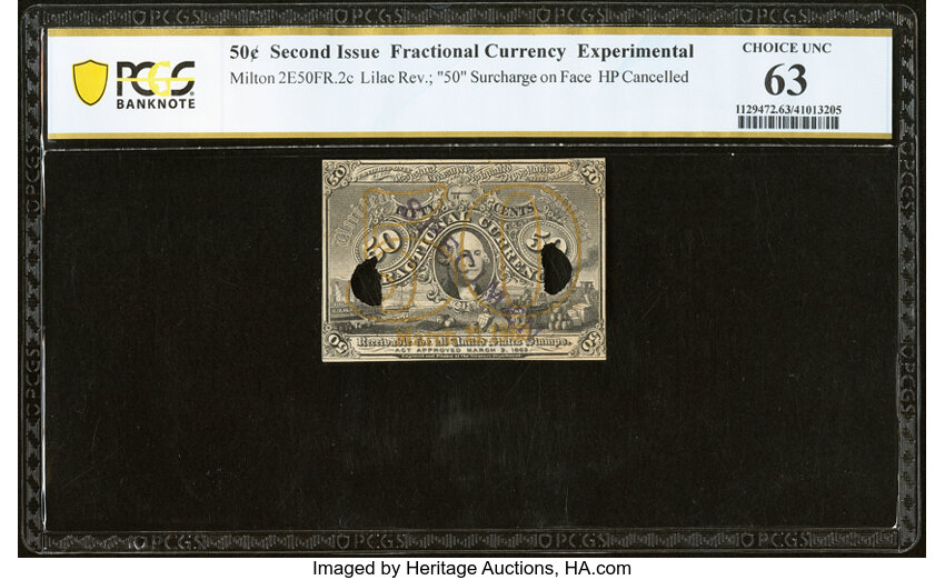  50c Head of George Washington in Bronze Oval Frame (Fr. 1316) thumbnail 9