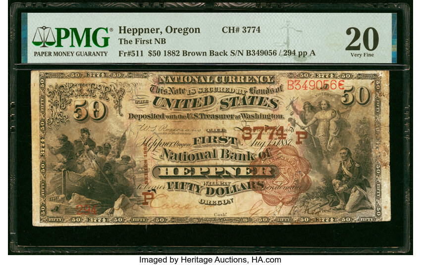 1882 $50  2nd Charter Period, 1st Issue, Brown Back (Fr. 511) thumbnail 3