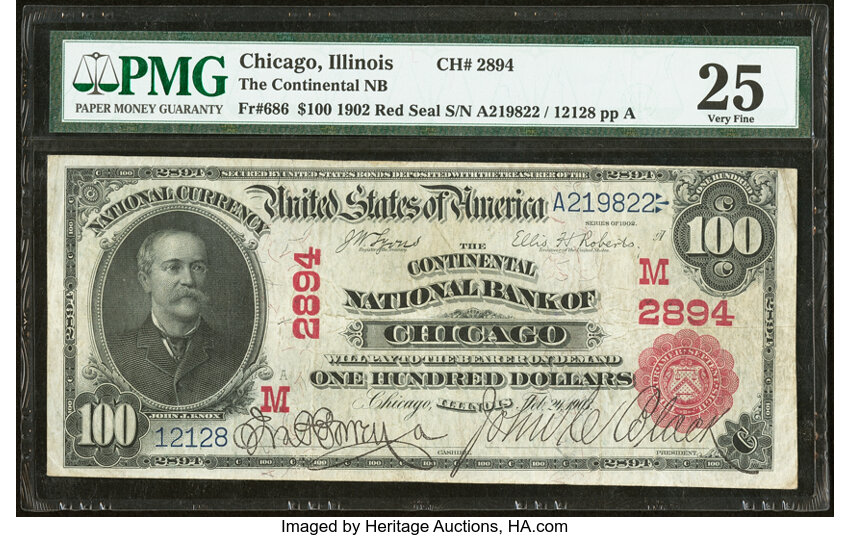 1902 $100  3rd Charter Period, 1st Issue, Red Seal (Fr. 686) thumbnail 3