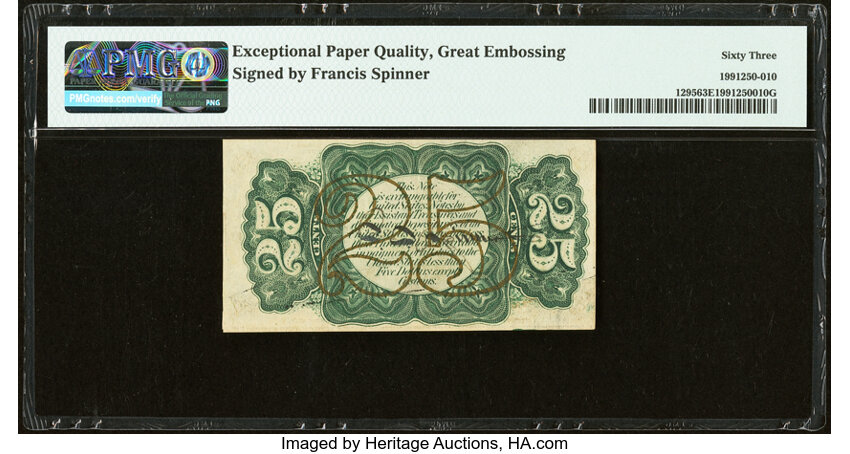  25c Bust of Wm.Fessenden (Fr. 1295) thumbnail 8