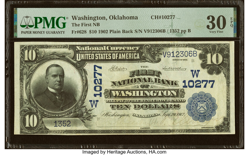 1902 $10  3rd Charter Period, 3rd Issue, Plain Back (Fr. 628) thumbnail 11