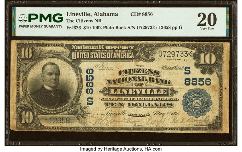 1902 $10  3rd Charter Period, 3rd Issue, Plain Back (Fr. 626) thumbnail 5