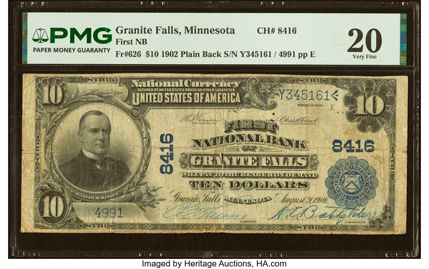 1902 $10  3rd Charter Period, 3rd Issue, Plain Back (Fr. 626) thumbnail 15