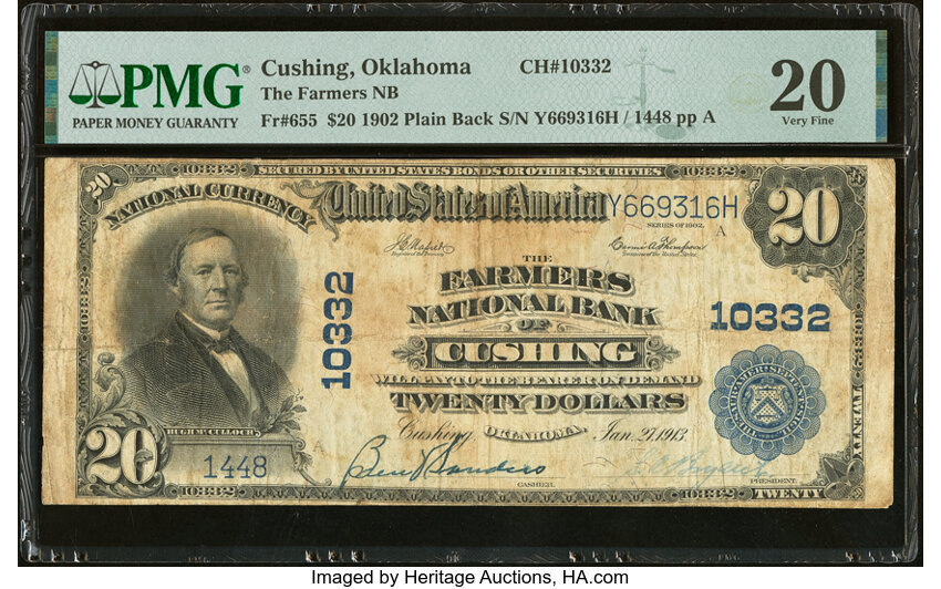 1902 $20  3rd Charter Period, 3rd Issue, Plain Back (Fr. 655) thumbnail 4